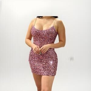 Glamorous Pink Sequin Mini Dress